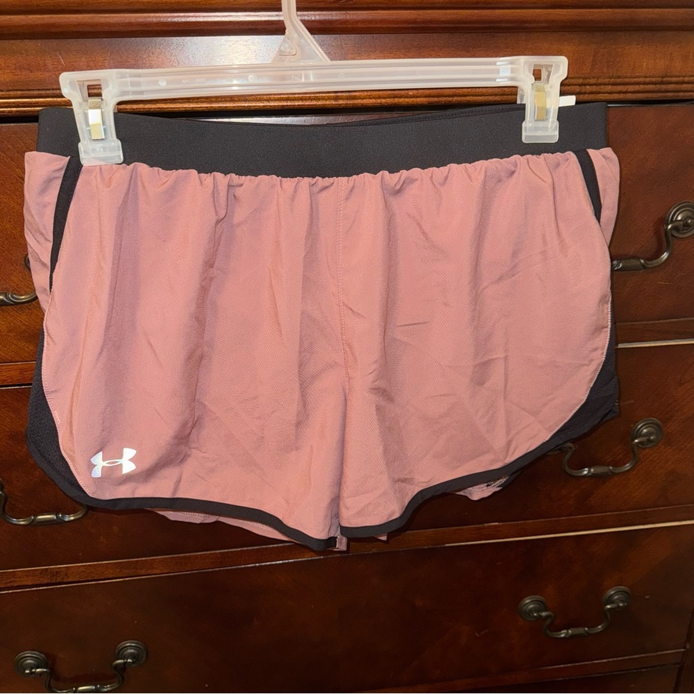 Under Armour Women's Mauve and Black Heat Gear Athletic Shorts